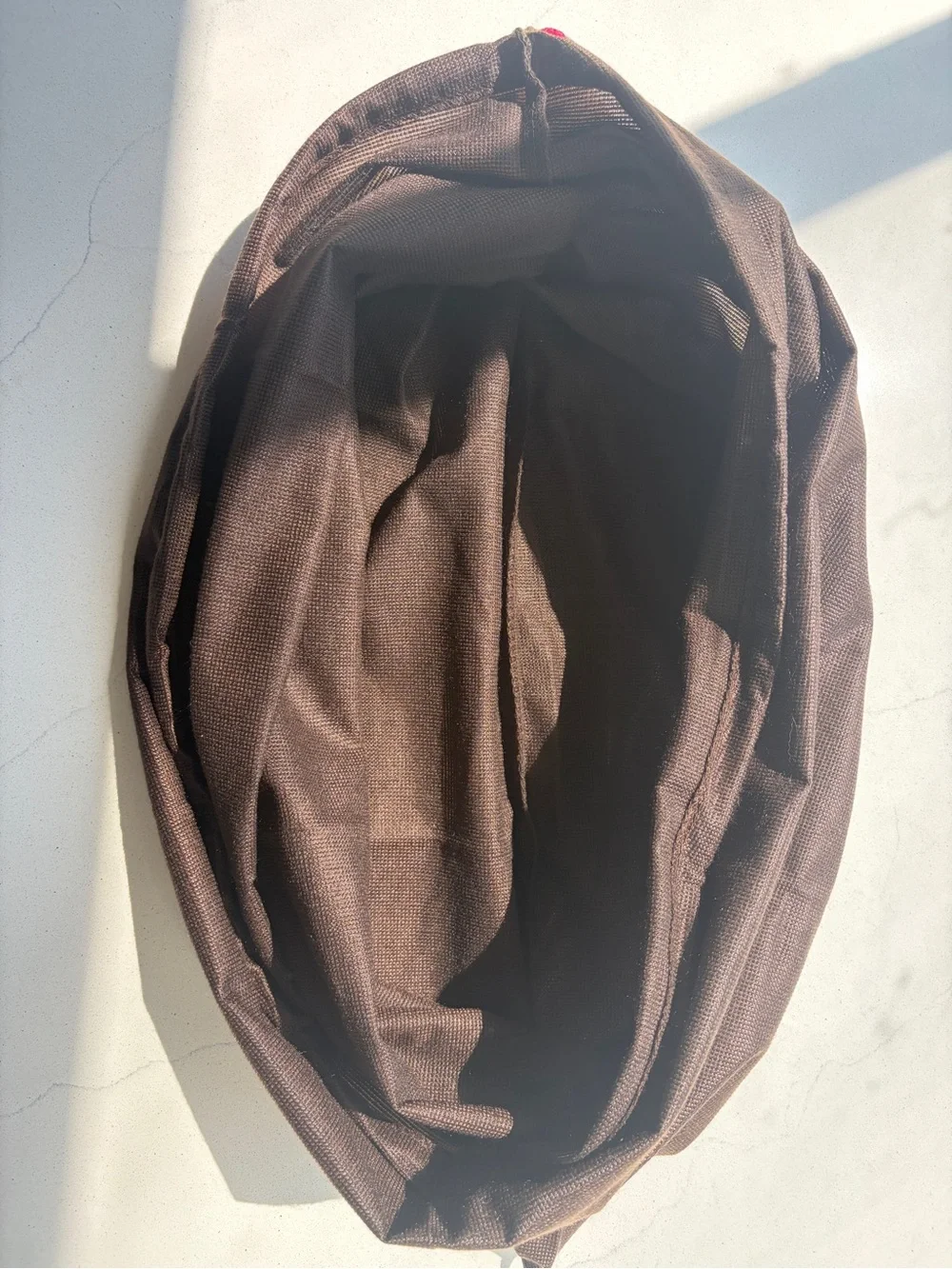 kate spade brown dust bag with pink drawstring